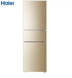 海尔（Haier）BCD-216WMPT 216升节能静音保鲜低温净味 三门冰箱 金色